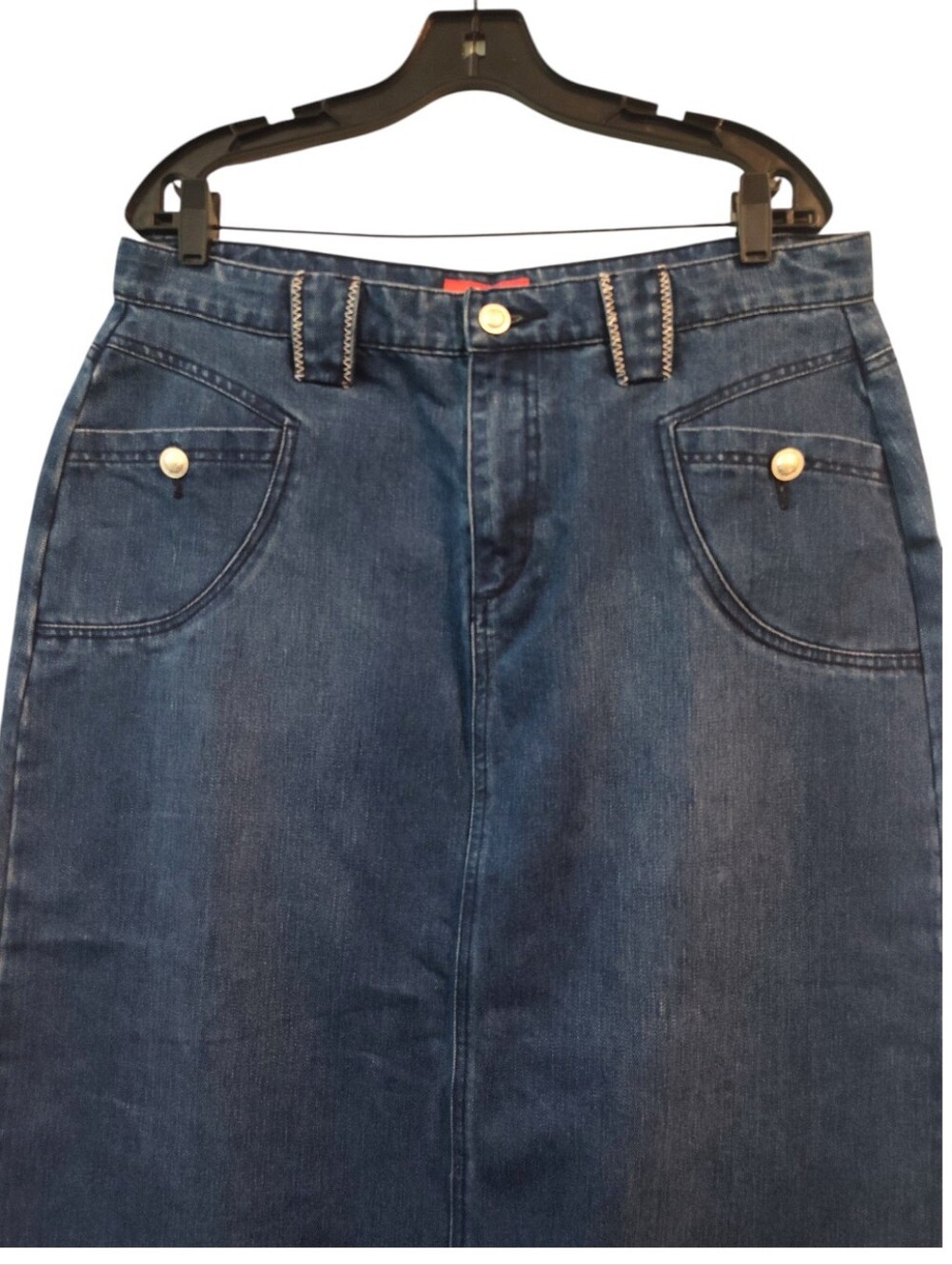Style J High-Rise Indigo Denim Maxi Skirt Women Size 16 - Picture 3 of 11